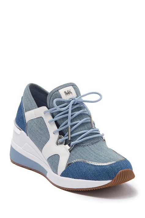 michael kors liv trainer washed denim|MICHAEL Michael Kors Women's Washed Denim Liv Trainer .